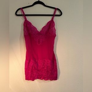 Women’s Pink Lace Baby Doll Chemise